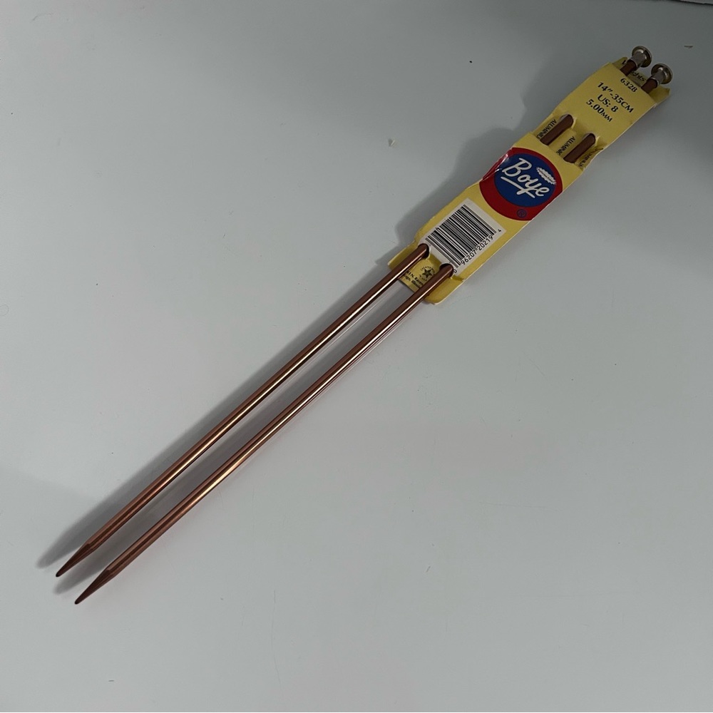 Wrights Boye 14-Inch Aluminum Single Point Knitting Needles, Size 8, 5 mm